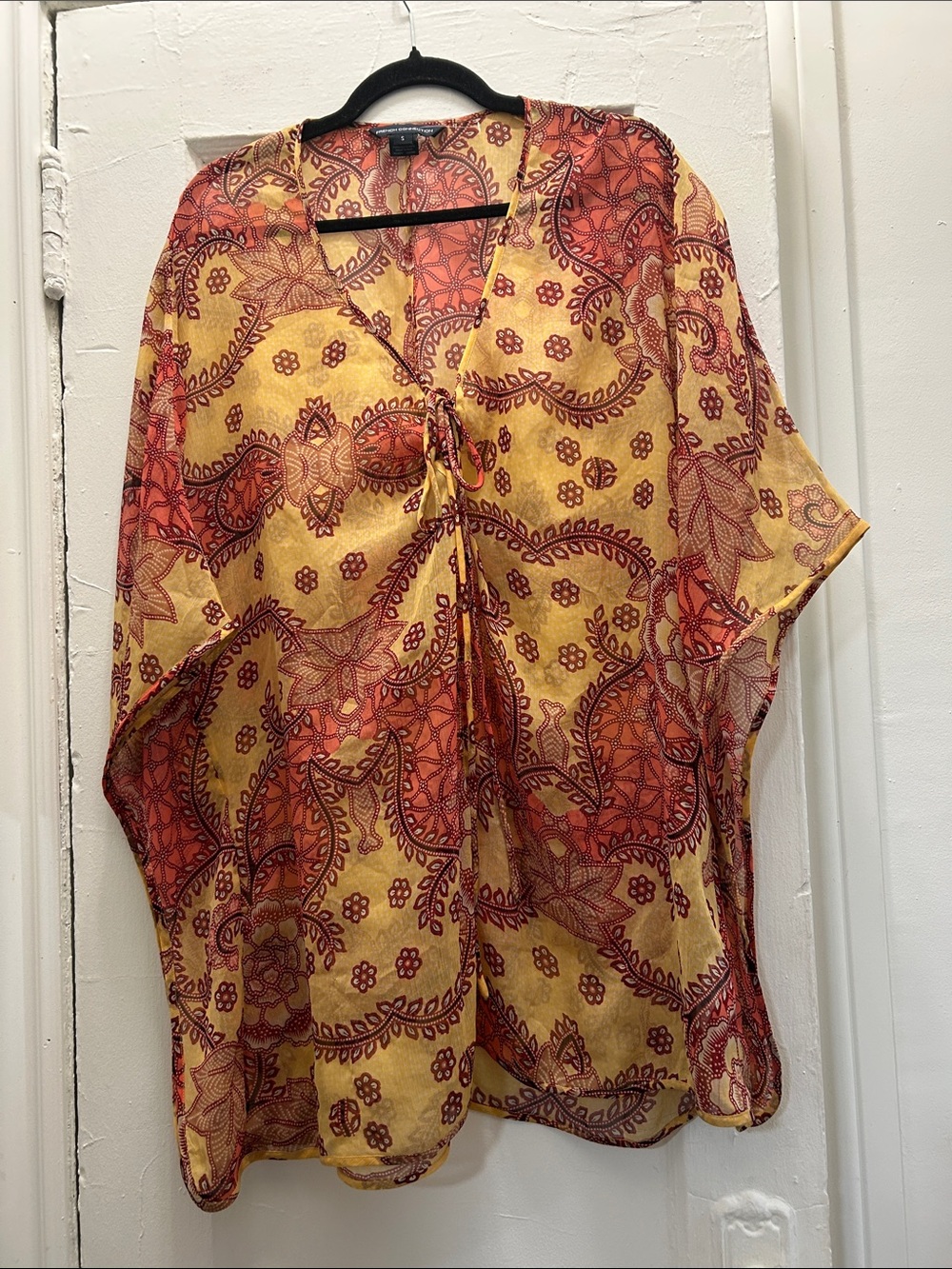 French Connection Women’s Paisley Tie-Front Top.